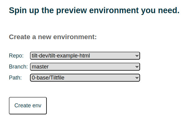 Choose your preview environment